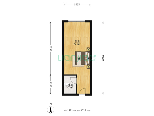 美邻广场 1室0厅1卫 40平方