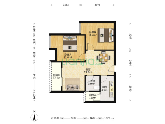 港兴小区 2室1厅1卫 72平方