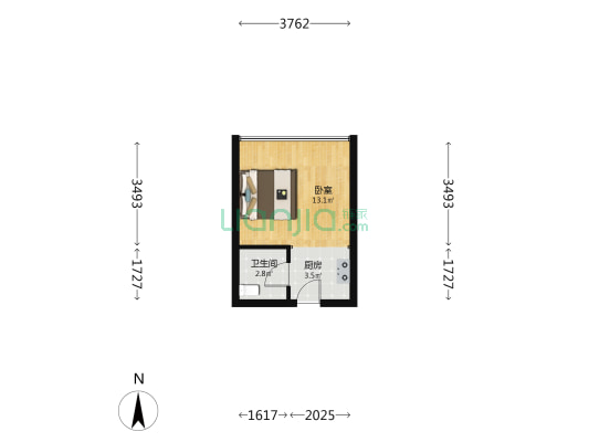 世纪大厦 1室0厅1卫 35平方