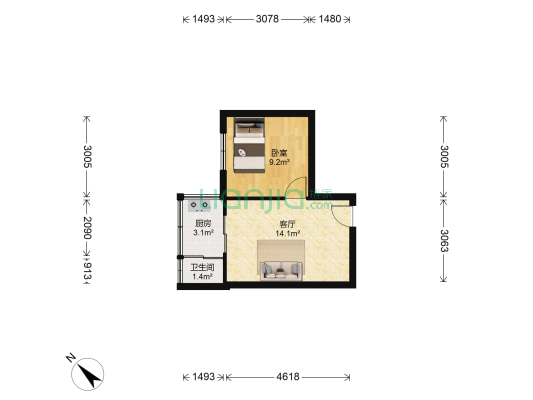 梓潼街35号 1室1厅1卫 31平方