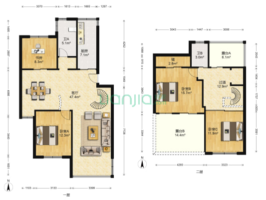 联丰世纪苑 4室1厅2卫 109平方