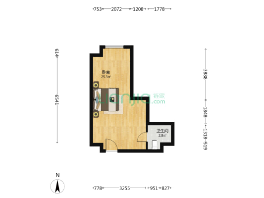 霸州温泉新都孔雀城宜园 1室0厅1卫 43平方