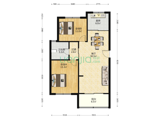 登达花苑 2室1厅1卫 100平方