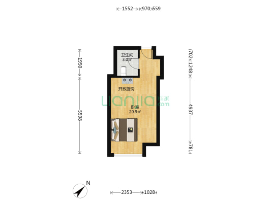 新天地 1室0厅1卫 35平方