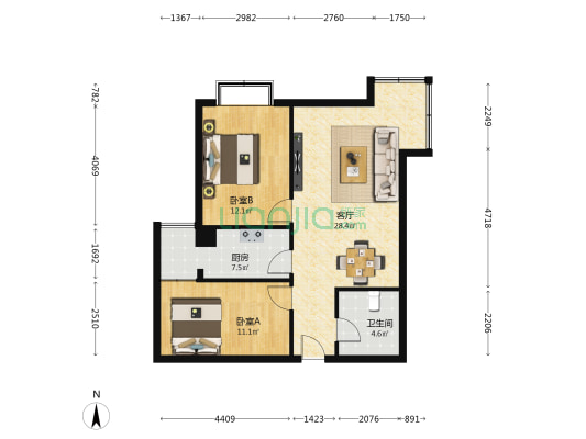 培黎小区 2室1厅1卫 84平方