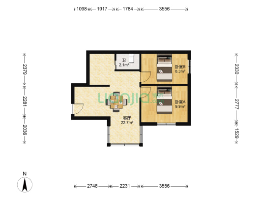 月牙宫巷 2室1厅1卫 57平方