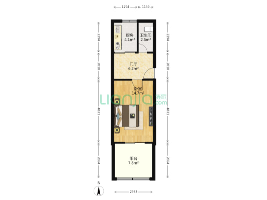 新建里(塘沽区) 1室0厅1卫 41平方