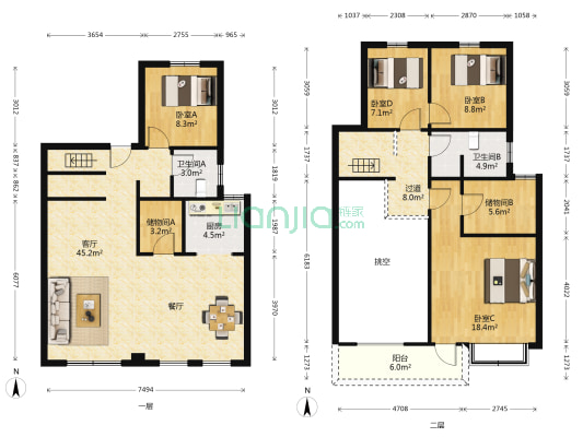 观澜别院 4室1厅2卫 242平方