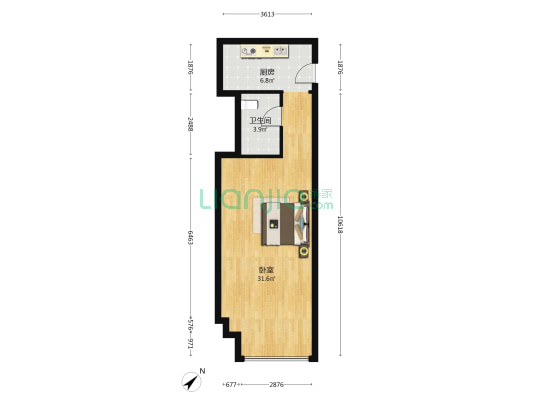 广汇雪莲天府 1室0厅1卫 63平方