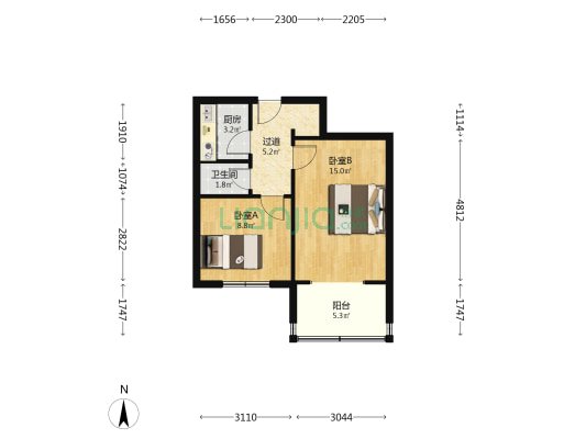 常兴里社区 2室0厅1卫 42平方