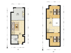 市区loft户型 大挑空 落地窗 配套成熟 德信公园旁-涿州公园8090户型图