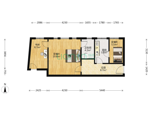 淮海中路497号 3室0厅1卫 73平方