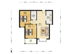 涿州开发区全南大两居，看房随时-涿州名流美域户型图