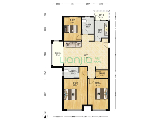 凯旋府邸 3室1厅2卫 117平方