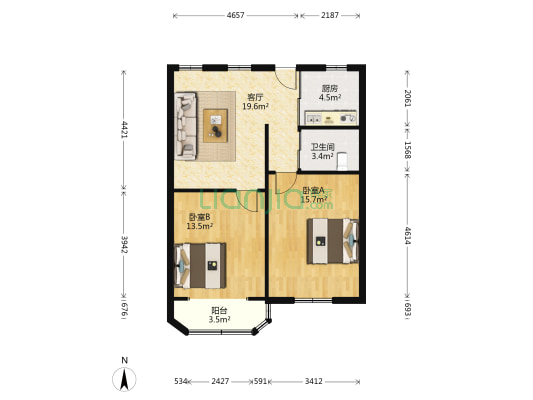 华江路121弄 2室1厅1卫 73平方