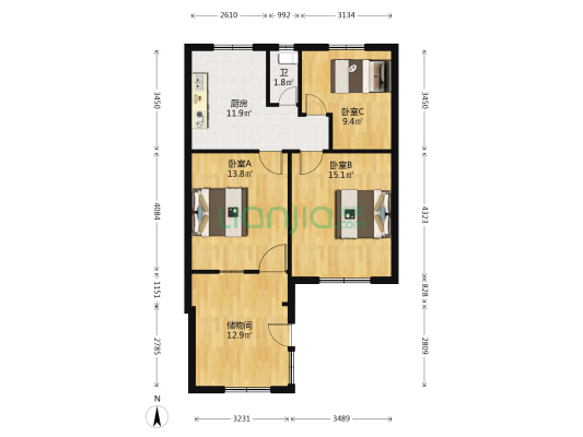 城西四路 3室0厅1卫 58平方