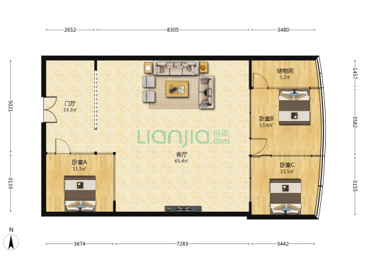 邮电广通大厦 3室1厅0卫 171平方