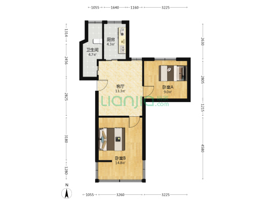 洪泾里南 2室1厅1卫 54平方
