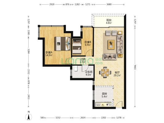 嘉好悦园 2室1厅1卫 72平方