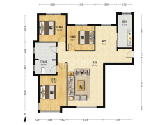 此房满两年，精装修，双卫，中间楼层，视野好-涿州高铁新干线户型图