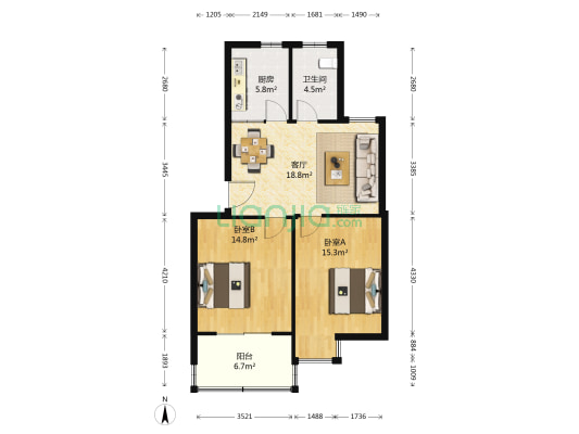 漕湖花园四区 2室1厅1卫 82平方