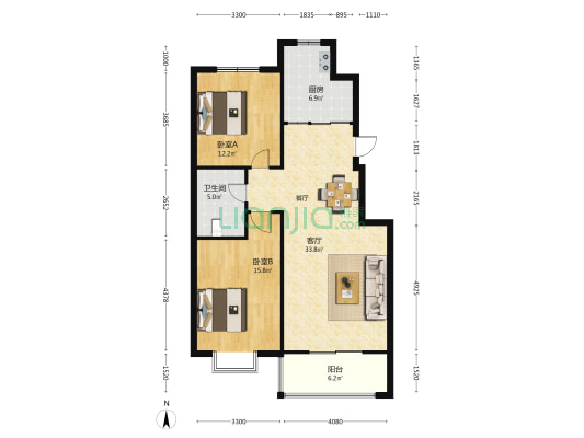 范公亭文苑 2室1厅1卫 102平方