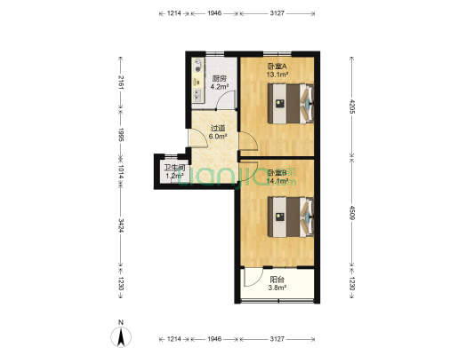 泵阀厂家属院 2室0厅1卫 54平方