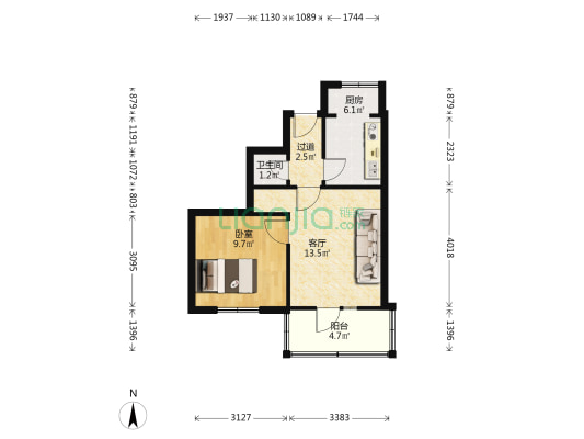 加油站宿舍 1室1厅1卫 42平方