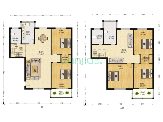 夷山花园 5室2厅3卫 250平方