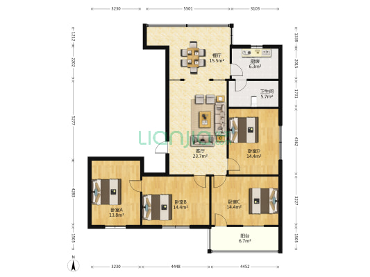钟亭路7号 4室2厅1卫 112平方