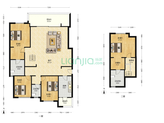中建锦澜壹号 4室1厅3卫 178平方