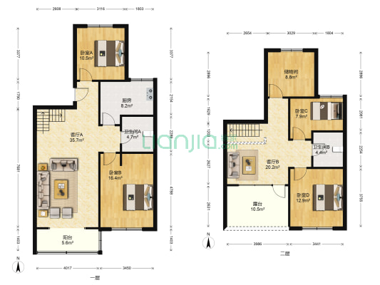 南辛花园 4室2厅2卫 150平方