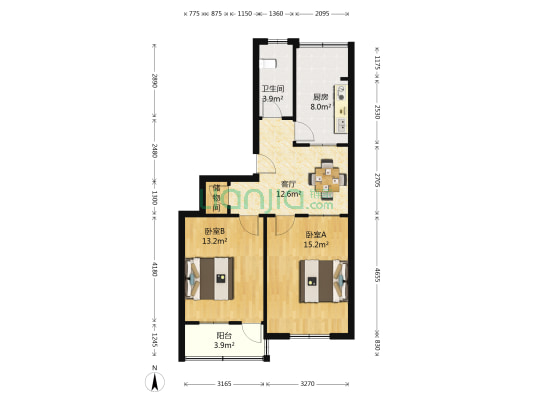 山大北路69号 2室1厅1卫 71平方