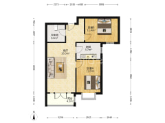房本在手满二年随时过户全南两居室 ，楼间距80米，-涿州香邑溪谷上园户型图