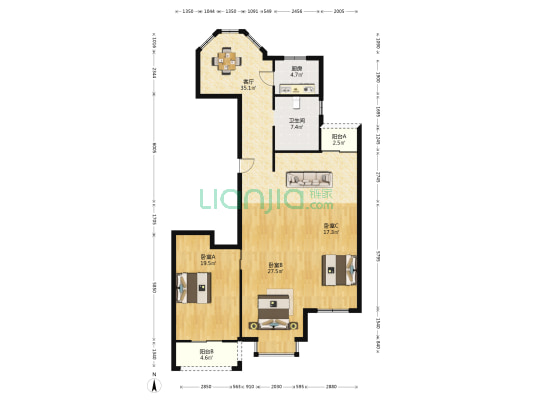 景隆佳苑 3室1厅1卫 158平方