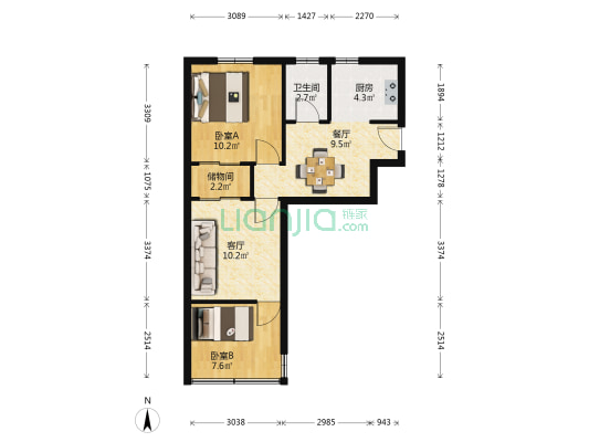 留下街14号 2室2厅1卫 56平方