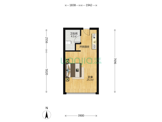 东风合运花园 1室0厅1卫 41平方