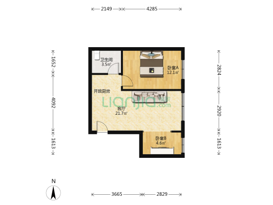 麓苑路42号大院 2室1厅1卫 56平方