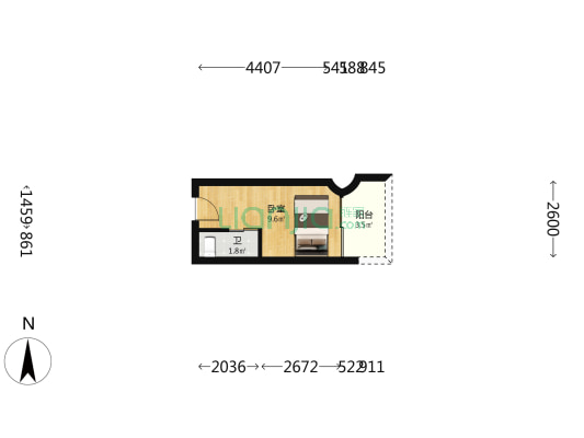 新世界大厦 1室0厅1卫 23平方