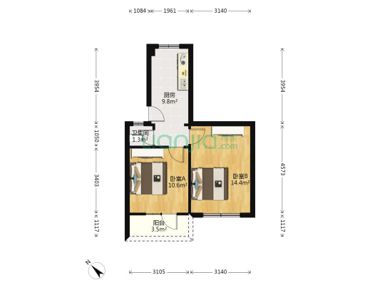 抚琴街北二巷4号 2室0厅1卫 50平方