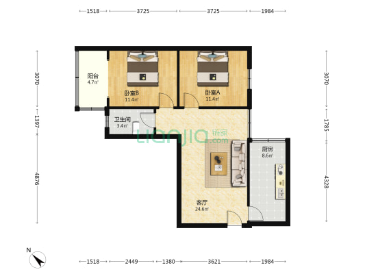 小关庙后街16号 2室1厅1卫 71平方