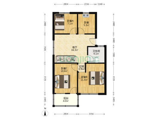曲屯路 4室1厅1卫 154平方