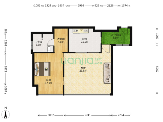 华润深圳湾悦府二期 1室1厅1卫 107平方