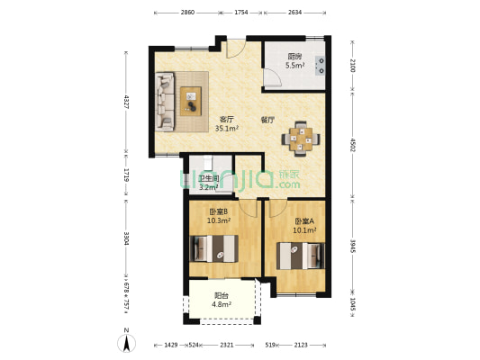 东裕华庭 2室1厅1卫 89平方