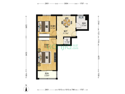 旧大路小区 2室1厅1卫 58平方
