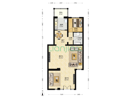 富乐大街9号院 1室3厅1卫 100平方