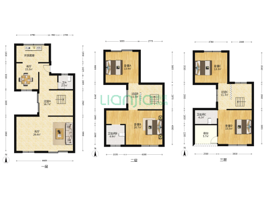 天逸湾二期 4室2厅3卫 181平方