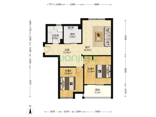 闲林山水紫薇苑 2室1厅1卫 89平方