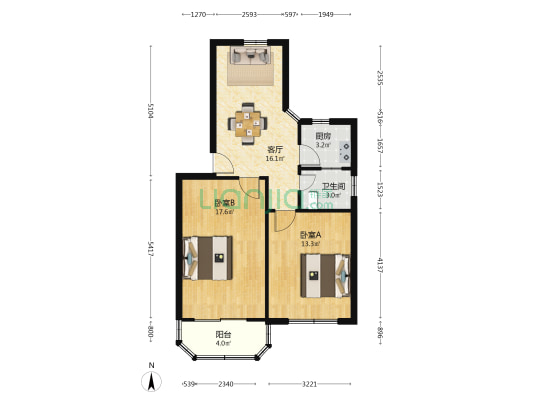 谈中路184弄 2室1厅1卫 71平方