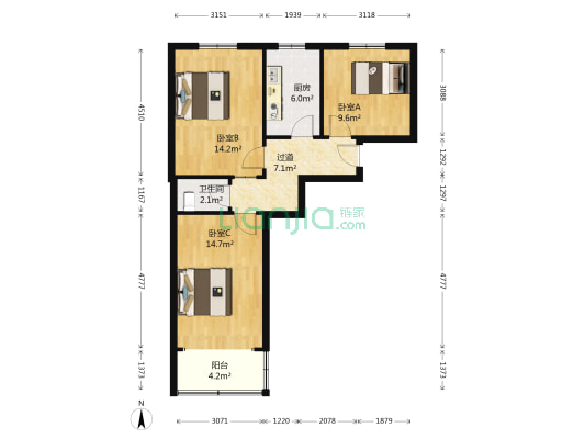 松山路小区 3室0厅1卫 70平方